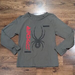 Boys Spyder dark green long sleeve shirt size S
